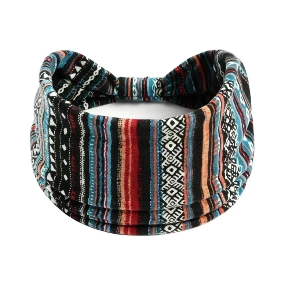 NEW Boho Wide Stretchy Western Geometric Design Headband - Picture 1 of 1